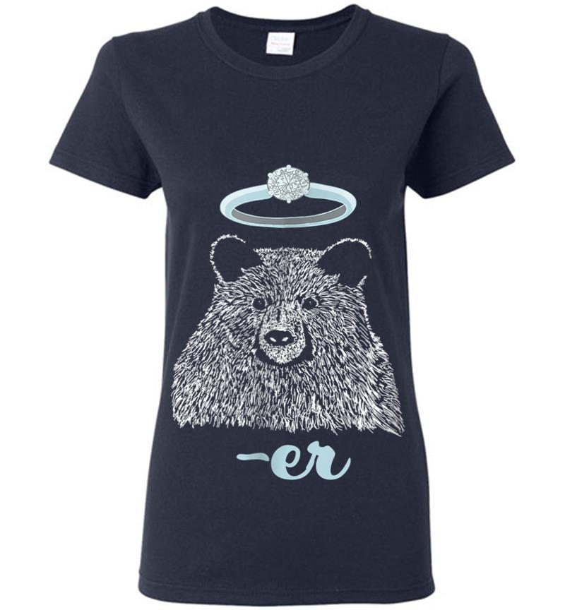Inktee Store - Funny Wedding Ring Bearer Bear Womens T-Shirt Image