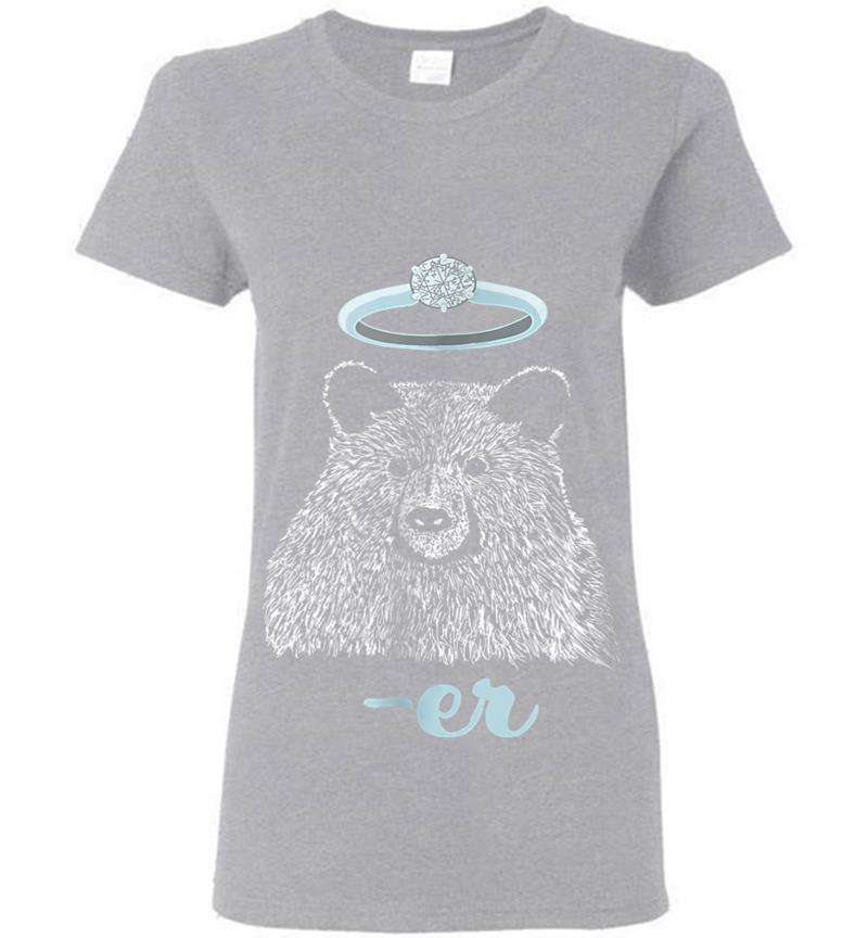 Inktee Store - Funny Wedding Ring Bearer Bear Womens T-Shirt Image