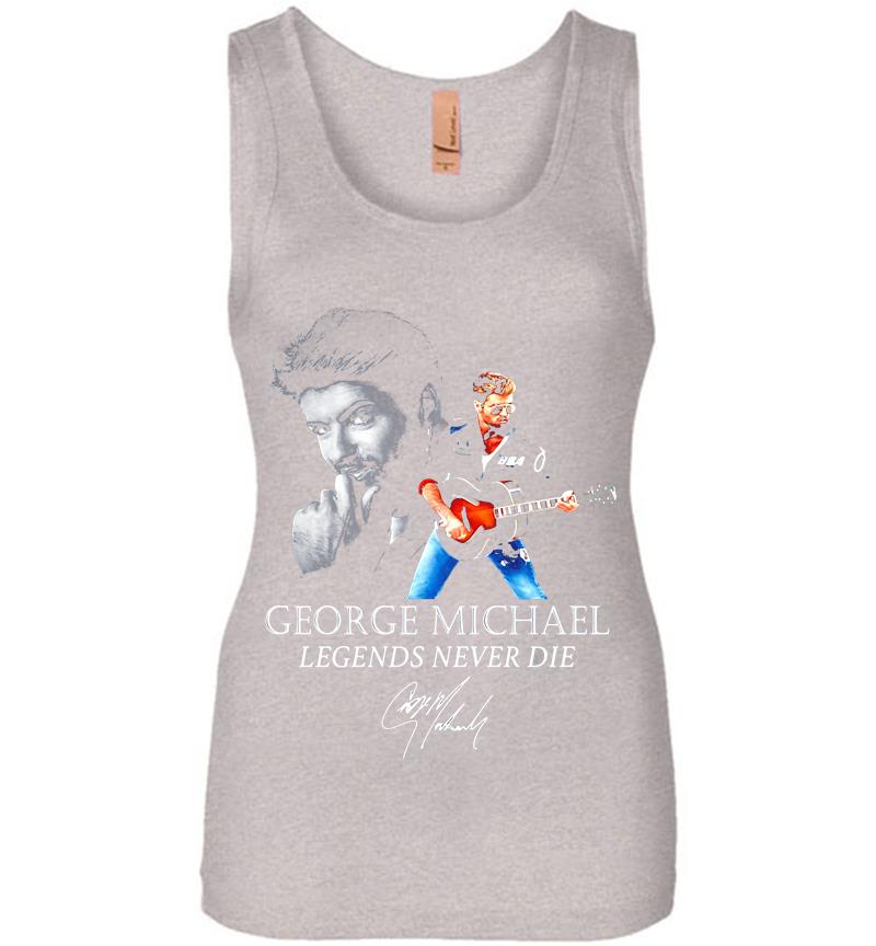 Inktee Store - George Michael Legends Never Die Signature Womens Jersey Tank Top Image