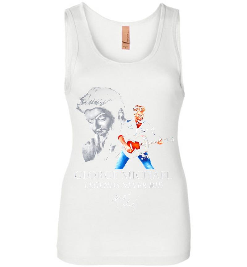 Inktee Store - George Michael Legends Never Die Signature Womens Jersey Tank Top Image