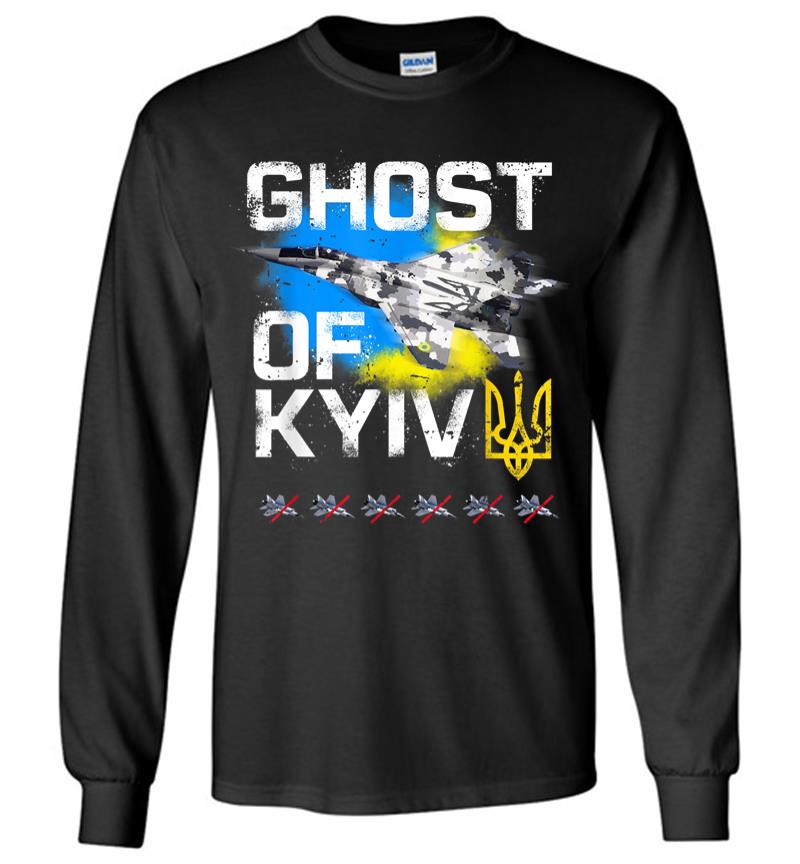 Ghost Of Kyiv Ukraine Fighter Jet Long Sleeve T-Shirt