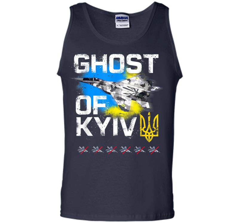 Inktee Store - Ghost Of Kyiv Ukraine Fighter Jet Men Tank Top Image