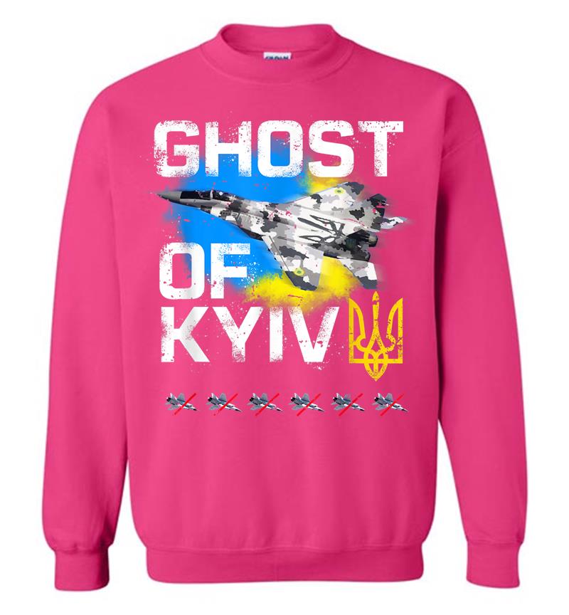 Inktee Store - Ghost Of Kyiv Ukraine Fighter Jet Sweatshirt Image