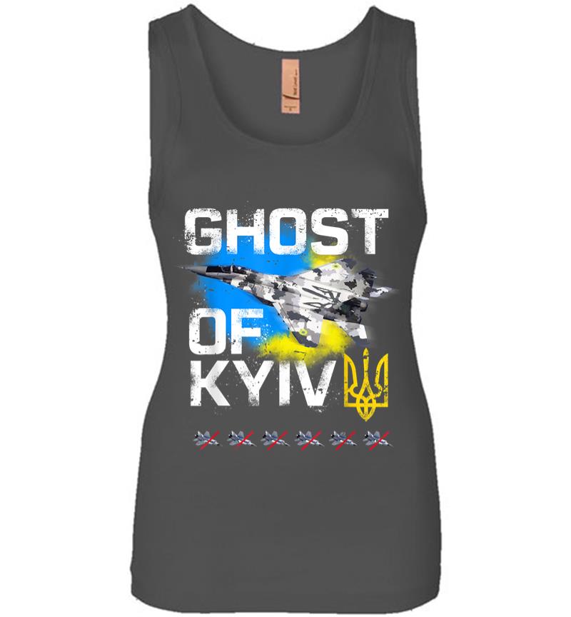 Inktee Store - Ghost Of Kyiv Ukraine Fighter Jet Women Jersey Tank Top Image