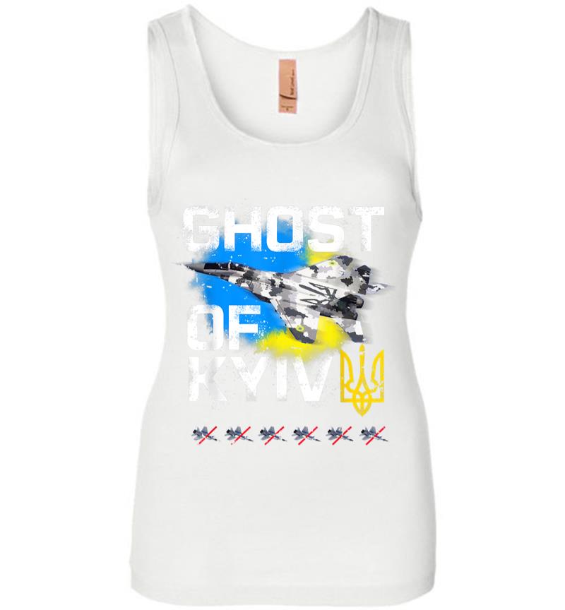 Inktee Store - Ghost Of Kyiv Ukraine Fighter Jet Women Jersey Tank Top Image