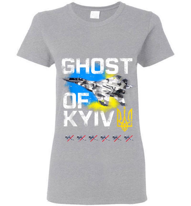 Inktee Store - Ghost Of Kyiv Ukraine Fighter Jet Women T-Shirt Image