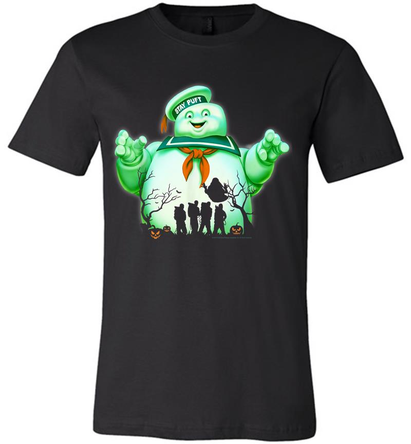 Ghostbusters Marshmallow Man Group Shot Silhouette Premium T-shirt