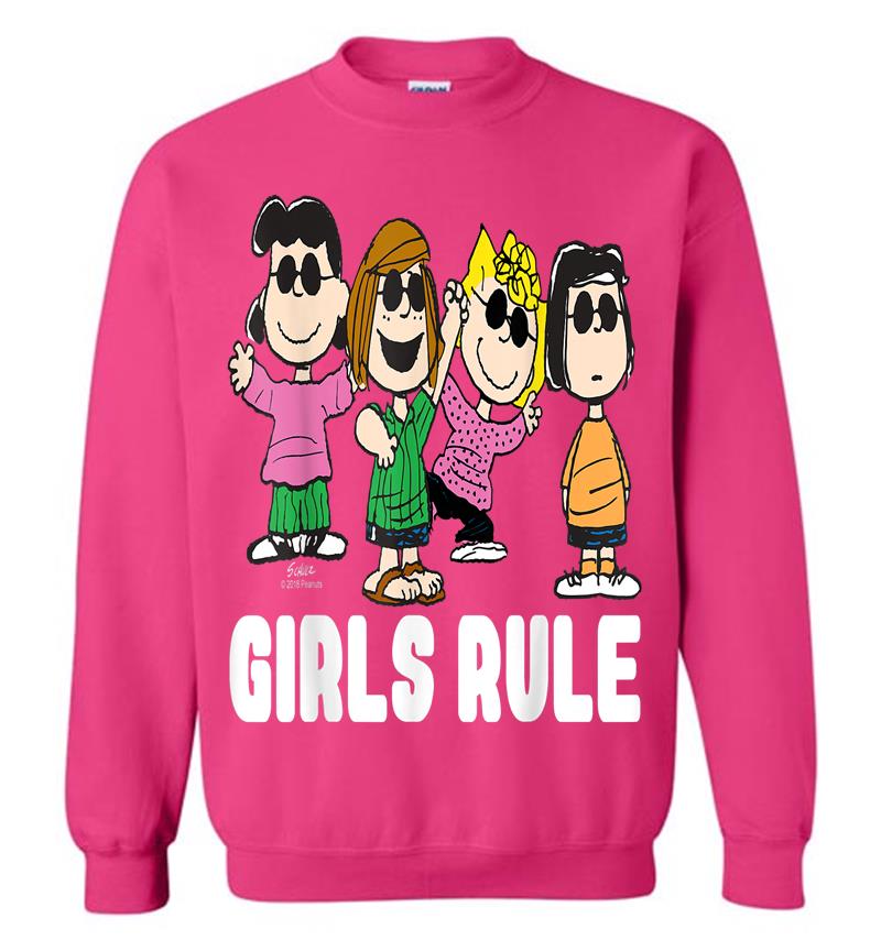Inktee Store - Girls Rule Peanuts Snoopy Lucy Peppermint Patty Sweatshirt Image