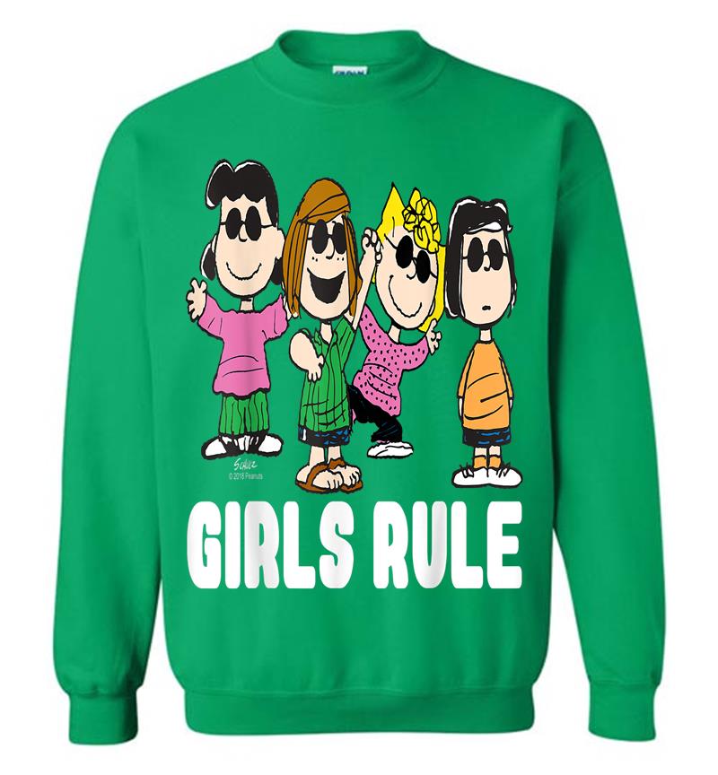 Inktee Store - Girls Rule Peanuts Snoopy Lucy Peppermint Patty Sweatshirt Image