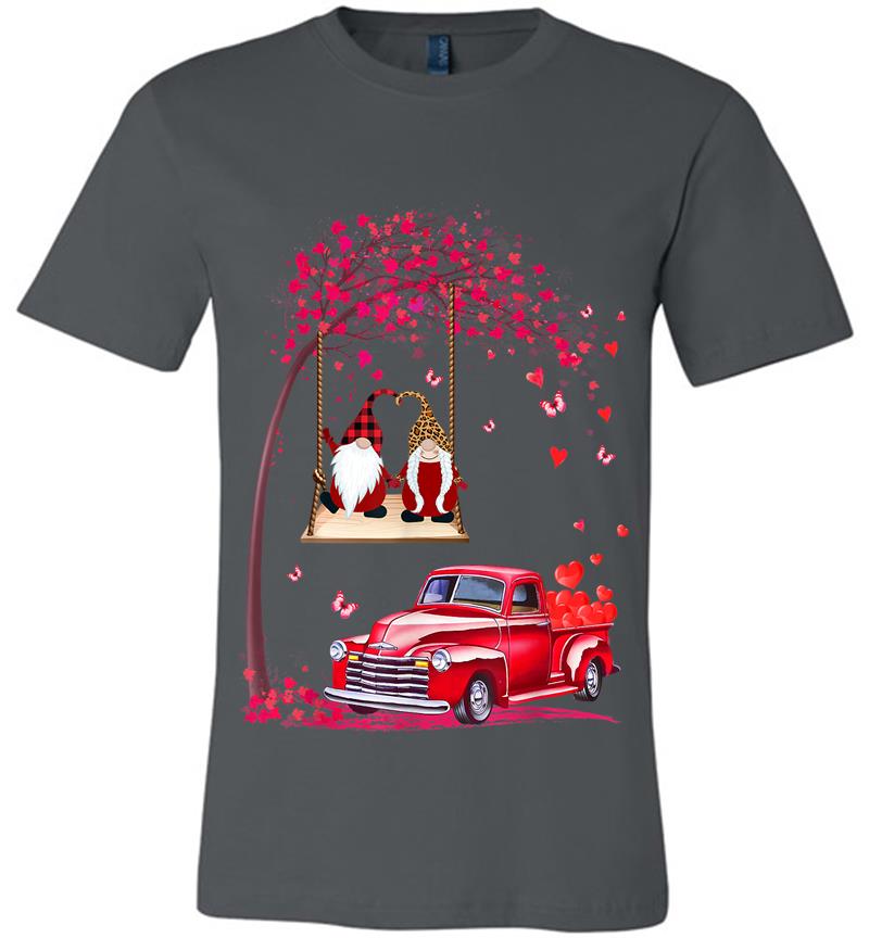 Gnomes Red Truck Tree - Valentine's Day Premium T-shirt