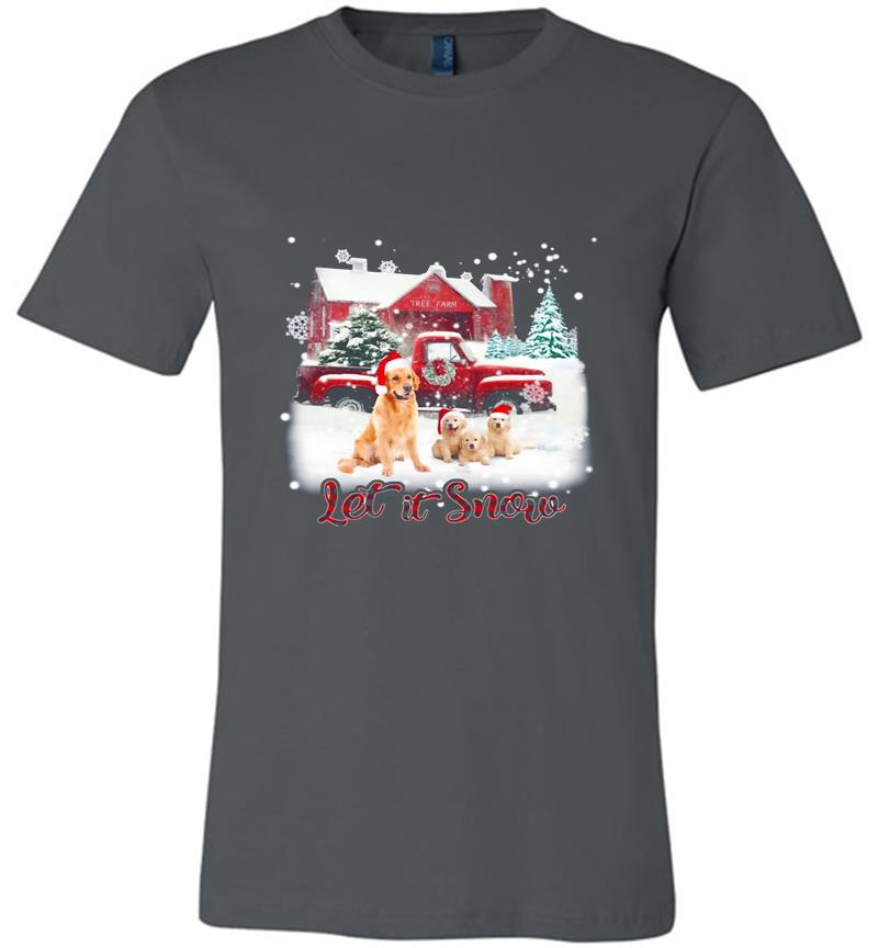 Golden Retriever Let It Snow Christmas Premium T-shirt