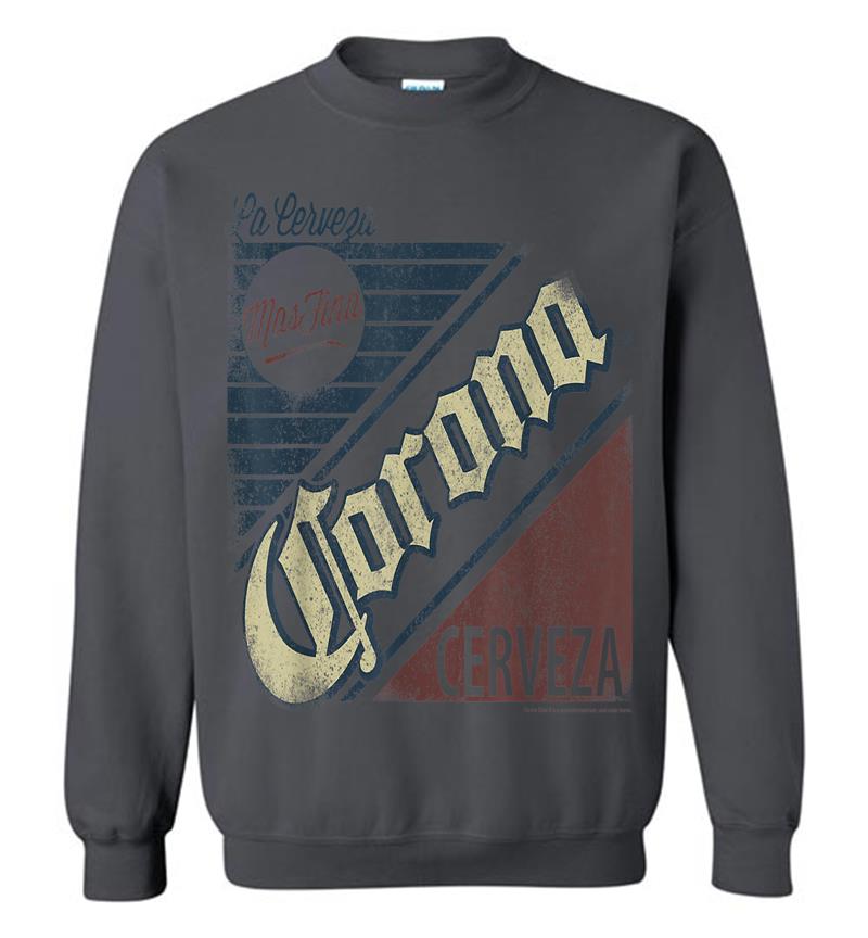 Inktee Store - Grey Corona Logo Short Sleeve Adult Sweatshirt Image