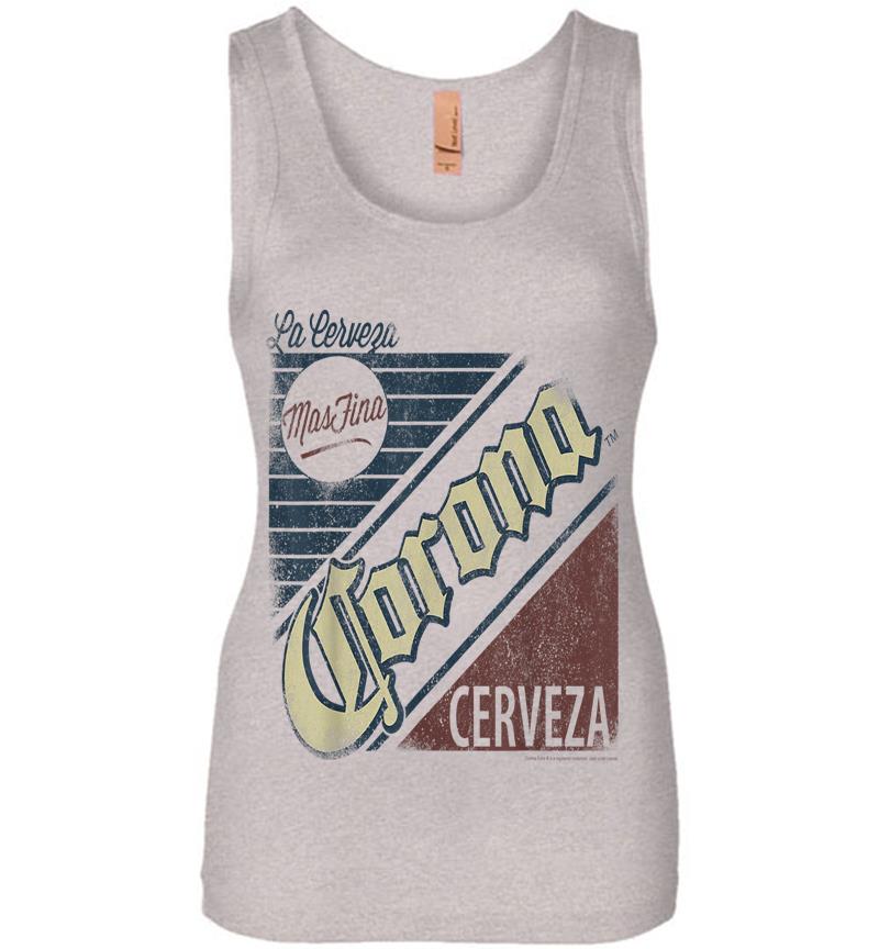 Inktee Store - Grey Corona Logo Short Sleeve Adult Womens Jersey Tank Top Image