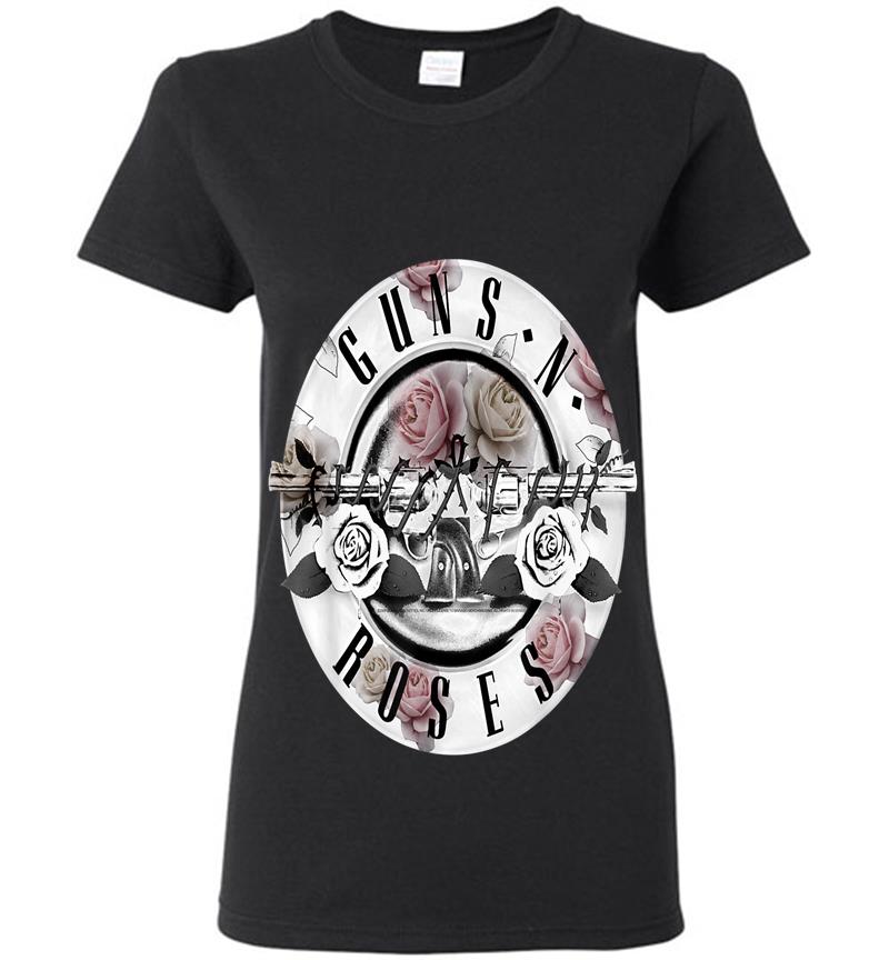 Guns N Roses Floral Bullet Logo Womens T-Shirt