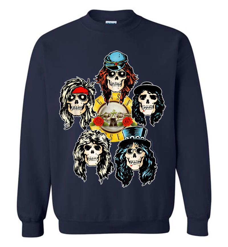 Inktee Store - Guns N' Roses Official Skull Heads Sweatshirt Image