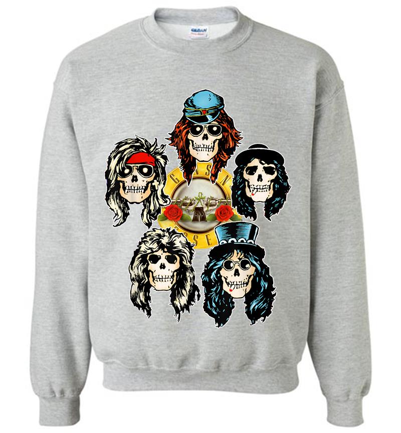 Inktee Store - Guns N' Roses Official Skull Heads Sweatshirt Image