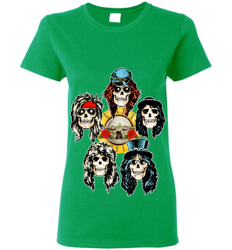Inktee Store - Guns N' Roses Official Skull Heads Womens T-Shirt Image