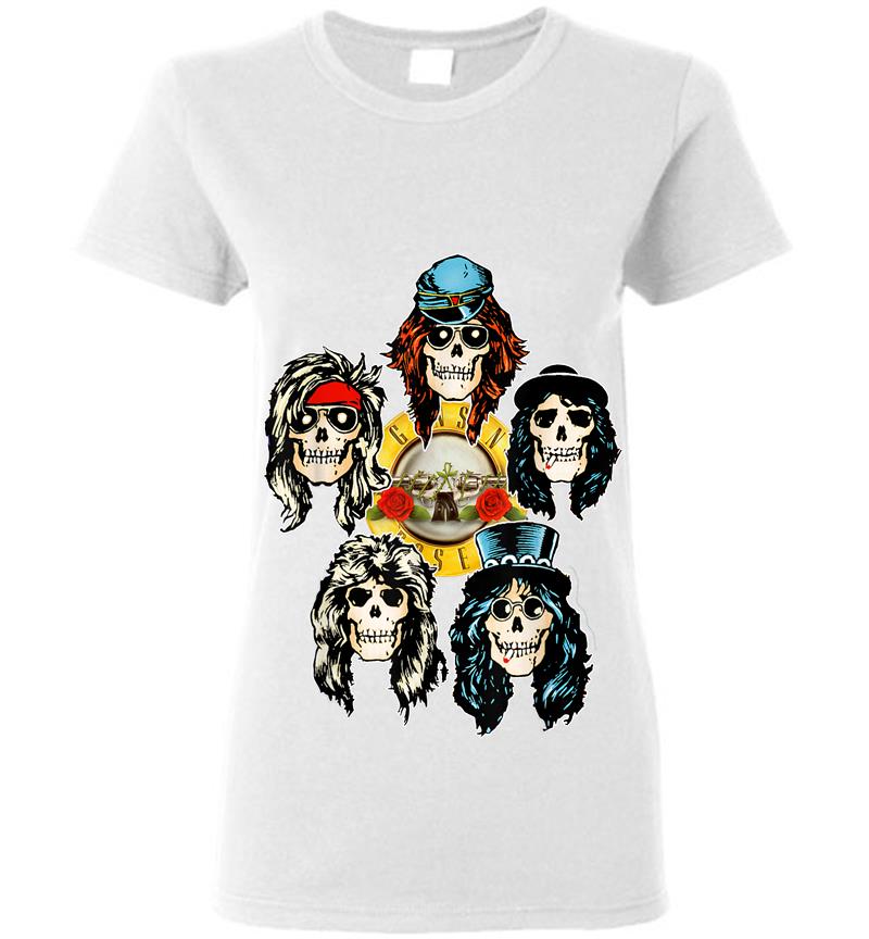 Inktee Store - Guns N' Roses Official Skull Heads Womens T-Shirt Image
