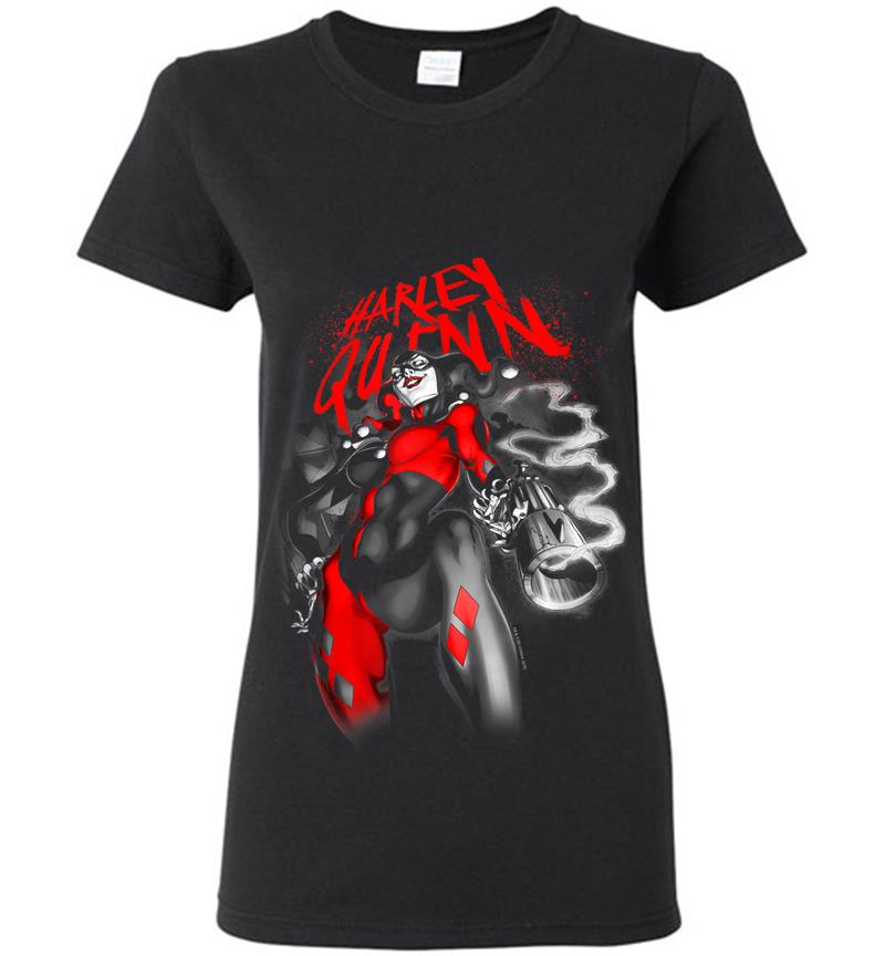 Harley Quinn Down The Barrel Womens T-Shirt