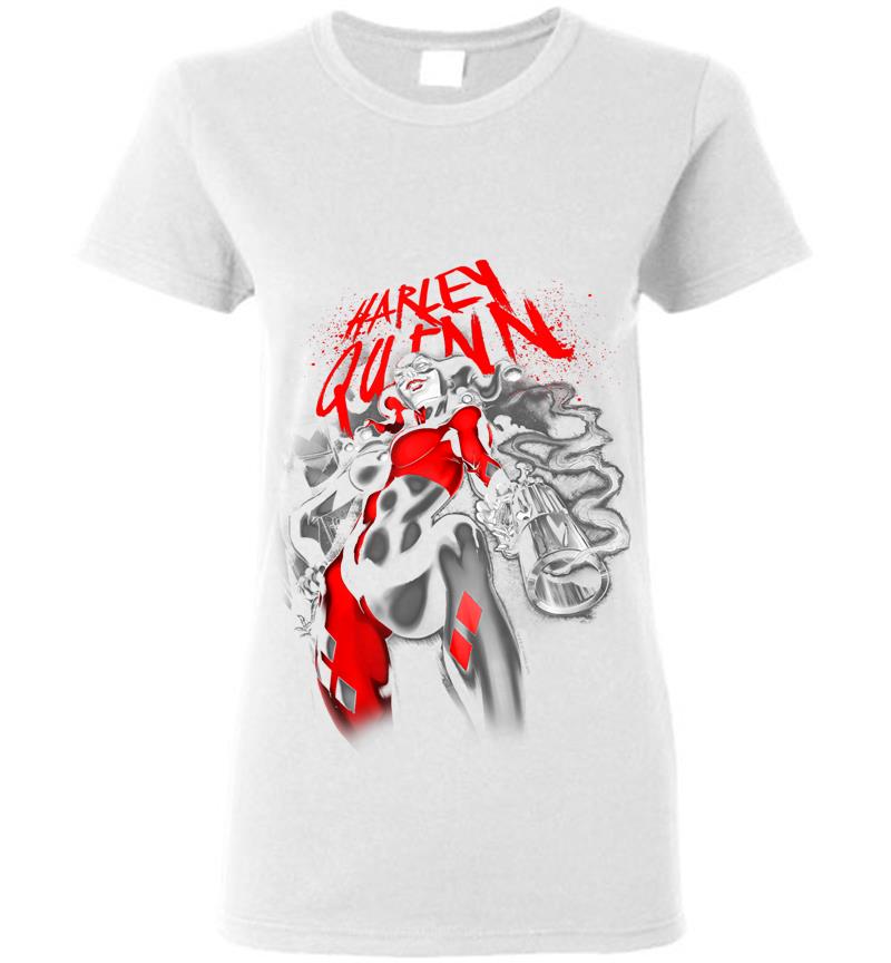 Inktee Store - Harley Quinn Down The Barrel Womens T-Shirt Image
