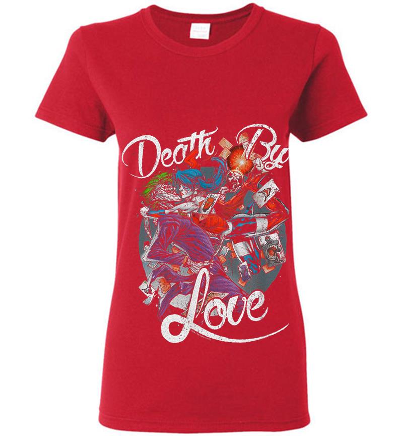 Inktee Store - Harley Quinn Joker Death By Love Womens T-Shirt Image