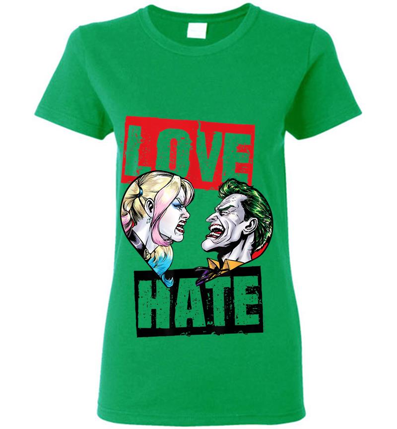 Inktee Store - Harley Quinn Joker Love Hate Womens T-Shirt Image