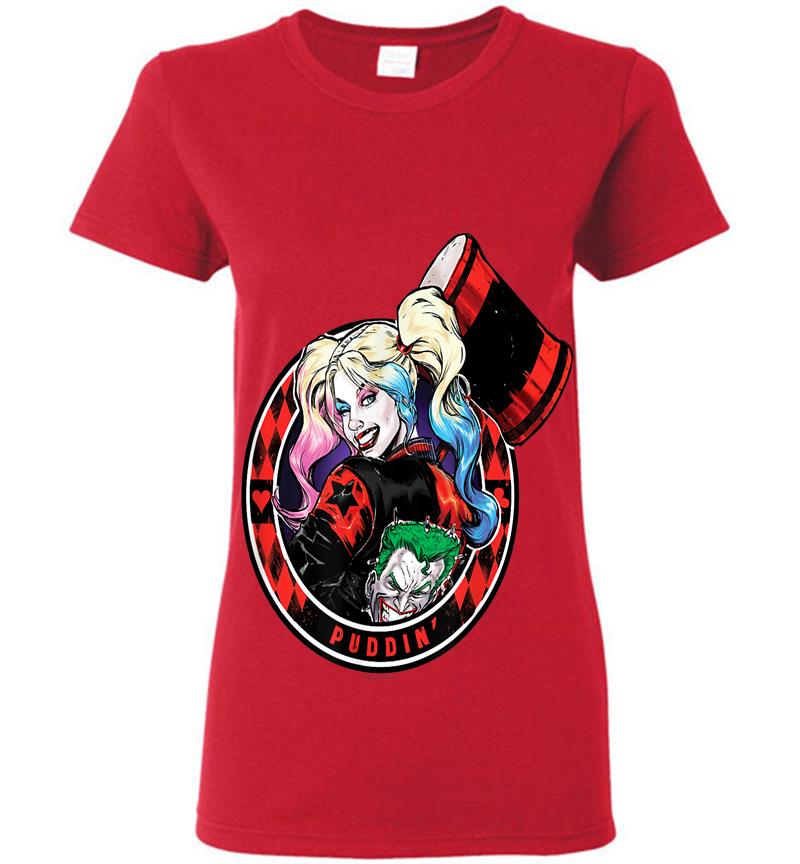 Inktee Store - Harley Quinn Puddin' Womens T-Shirt Image