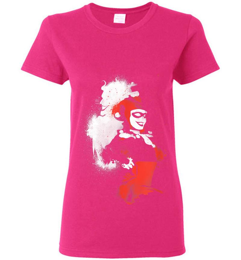 Inktee Store - Harley Quinn Splattered Couple Womens T-Shirt Image