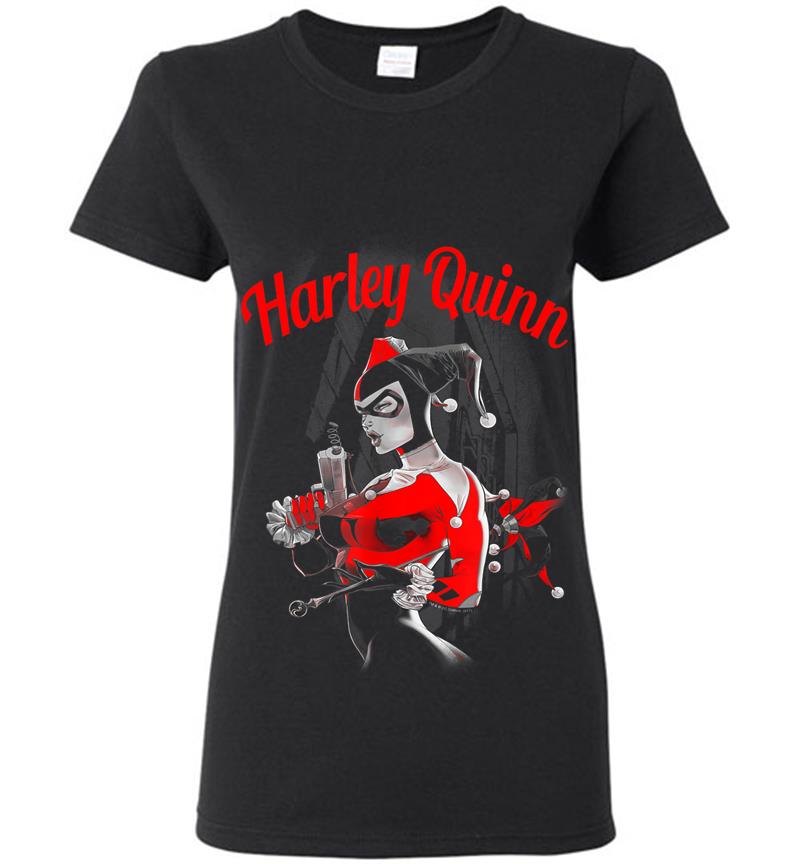 Harley Quinn Spring Gun Womens T-Shirt