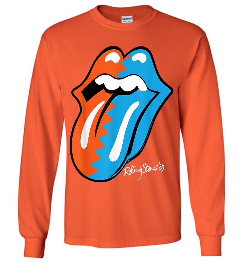 Inktee Store - Herren The Rolling Stones Zig Zag 89 Tongue Long Sleeve T-Shirt Image