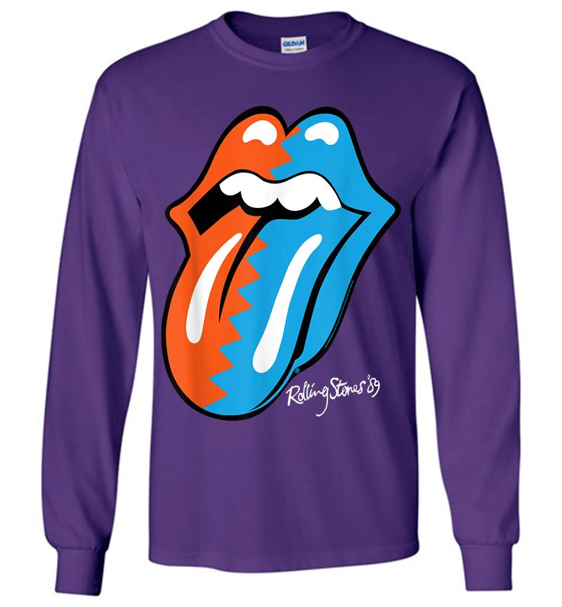 Inktee Store - Herren The Rolling Stones Zig Zag 89 Tongue Long Sleeve T-Shirt Image