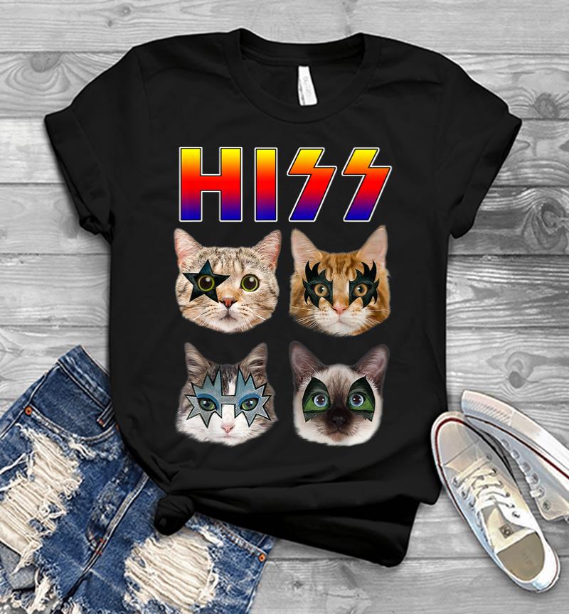 Hiss Funny Cats Kittens Rock Rockin Gift Tee Pun Men T-shirt