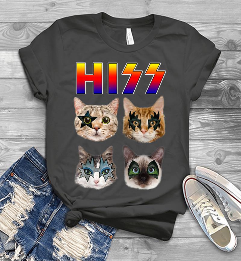Inktee Store - Hiss Funny Cats Kittens Rock Rockin Gift Tee Pun Men T-Shirt Image