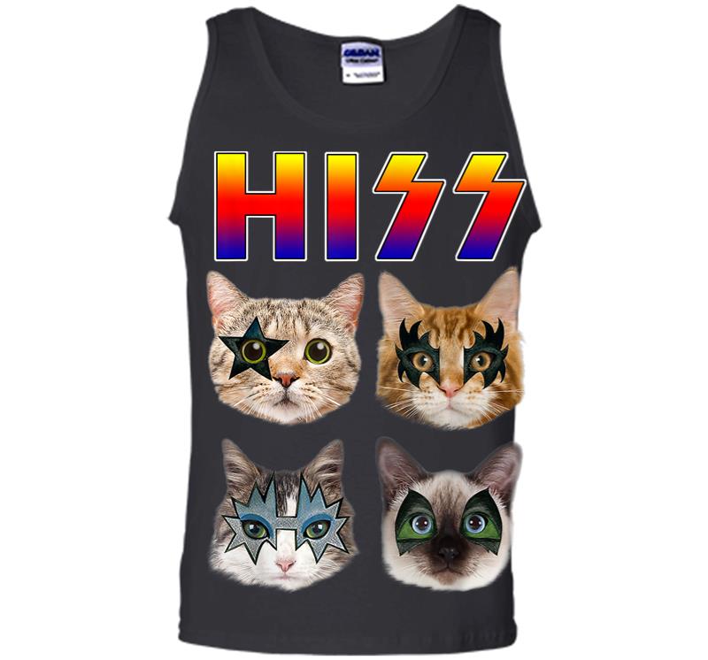 Hiss Funny Cats Kittens Rock Rockin Gift Tee Pun Men Tank Top