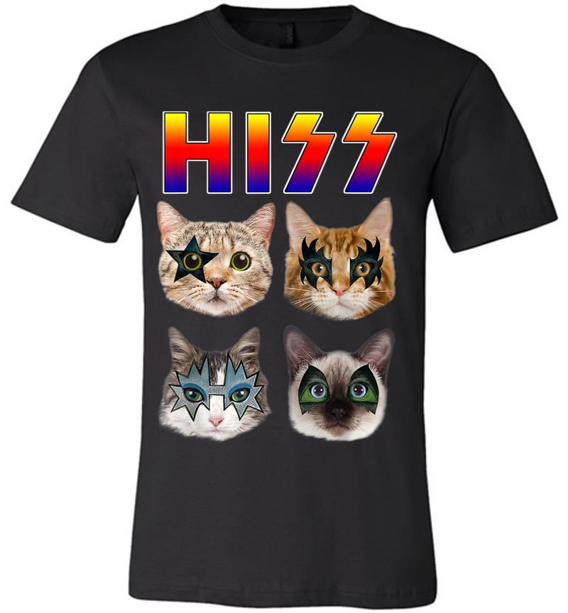Hiss Funny Cats Kittens Rock Rockin Gift Tee Pun Premium T-shirt