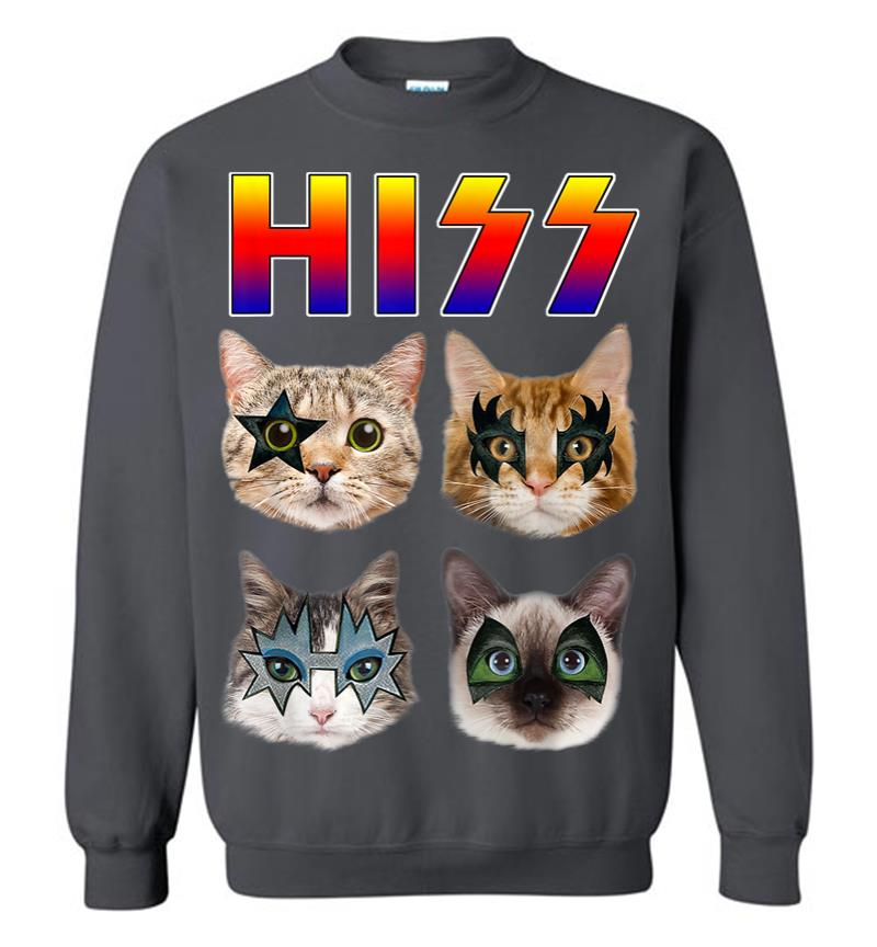 Inktee Store - Hiss Funny Cats Kittens Rock Rockin Gift Tee Pun Sweatshirt Image