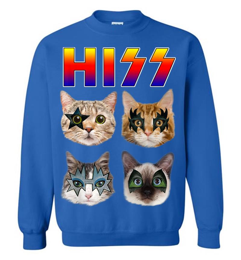 Inktee Store - Hiss Funny Cats Kittens Rock Rockin Gift Tee Pun Sweatshirt Image