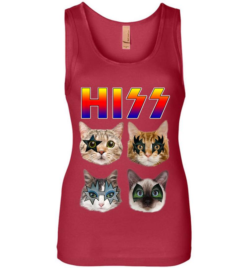 Inktee Store - Hiss Funny Cats Kittens Rock Rockin Gift Tee Pun Women Jersey Tank Top Image