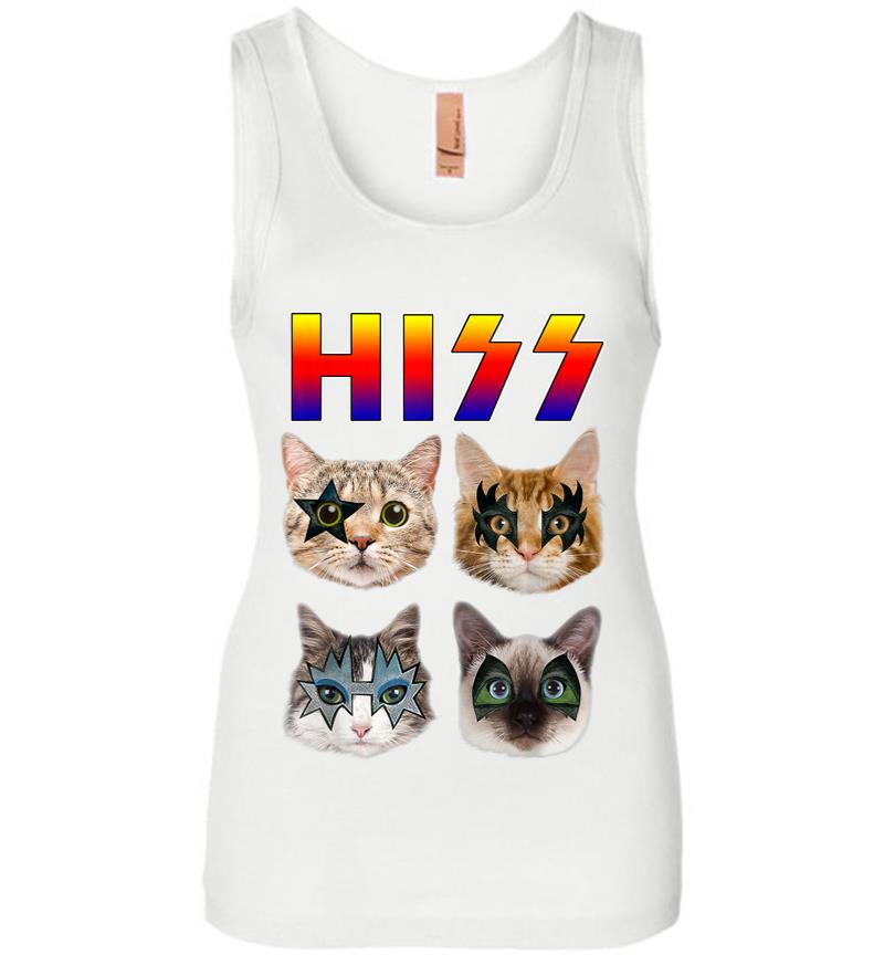 Inktee Store - Hiss Funny Cats Kittens Rock Rockin Gift Tee Pun Women Jersey Tank Top Image