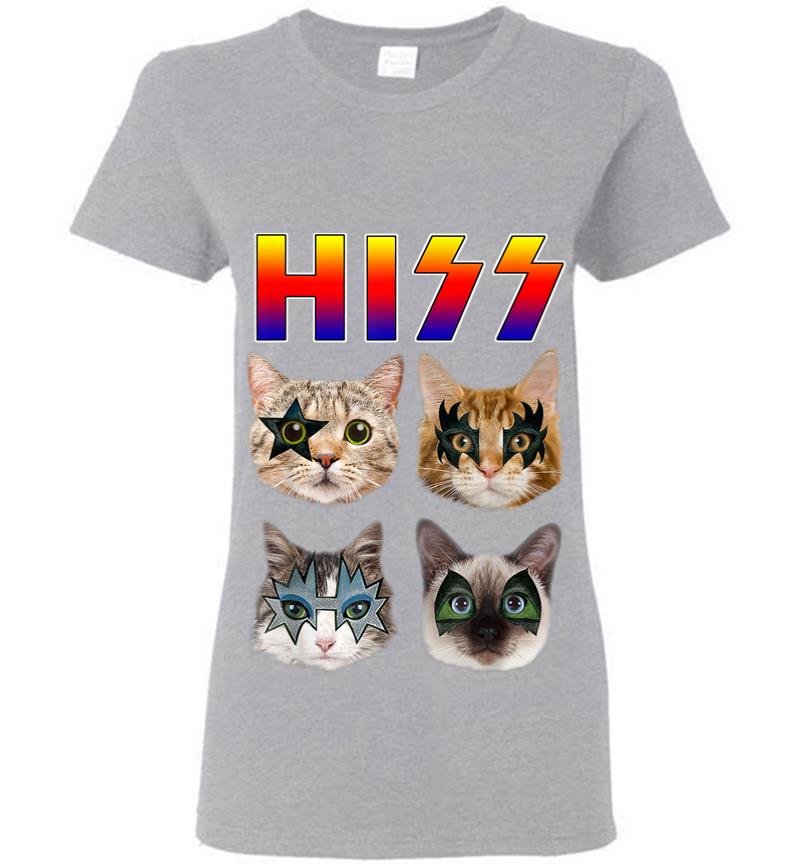 Inktee Store - Hiss Funny Cats Kittens Rock Rockin Gift Tee Pun Women T-Shirt Image