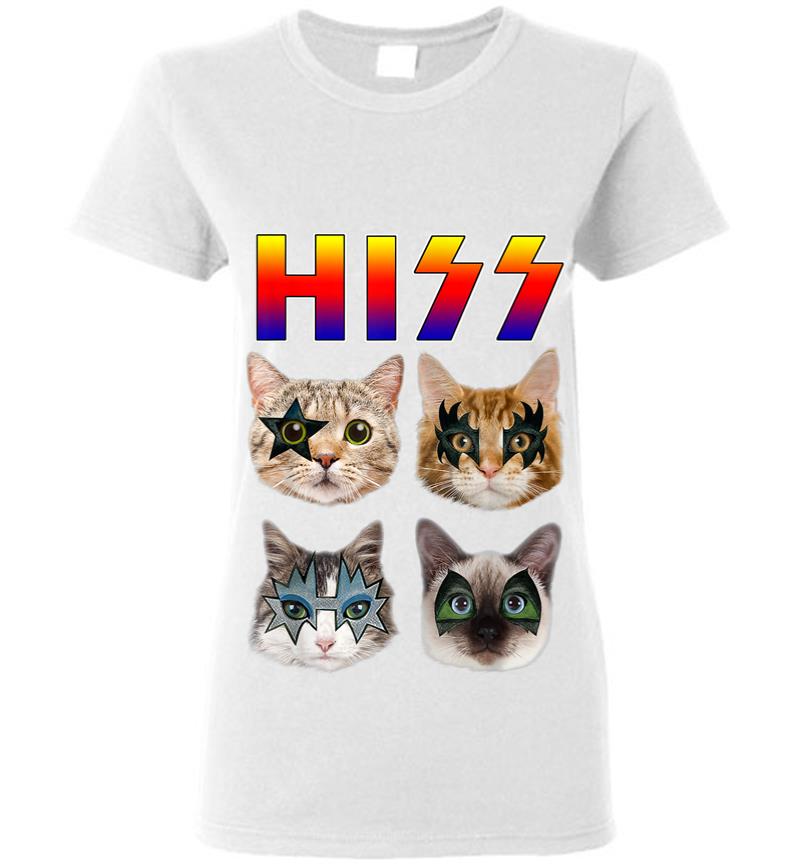 Inktee Store - Hiss Funny Cats Kittens Rock Rockin Gift Tee Pun Women T-Shirt Image