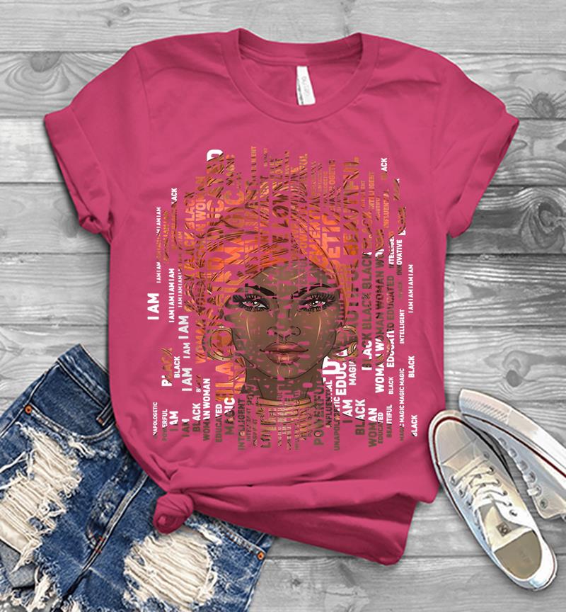 Inktee Store - I Am Black Woman Educated Beautiful Black History Month 2020 Mens T-Shirt Image