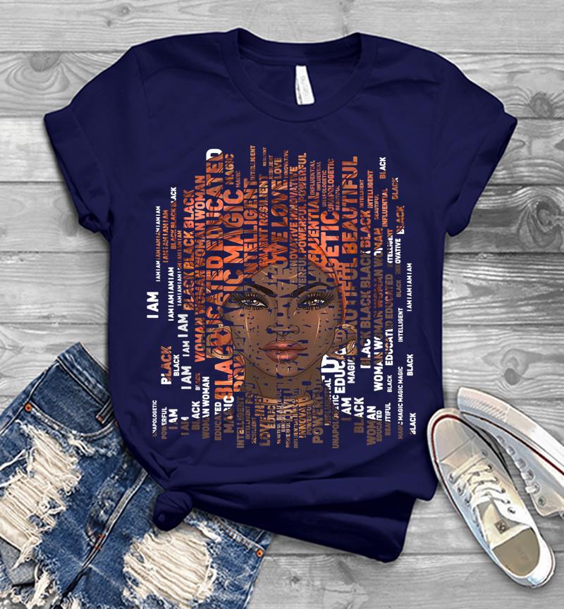 Inktee Store - I Am Black Woman Educated Beautiful Black History Month 2020 Mens T-Shirt Image