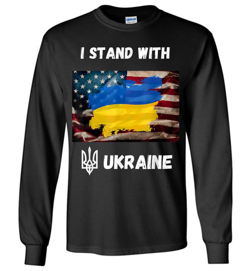 I Stand With Ukraine American Friendship Flag Roots Long Sleeve T-shirt