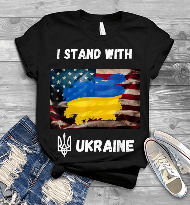 I Stand With Ukraine American Friendship Flag Roots Men T-shirt