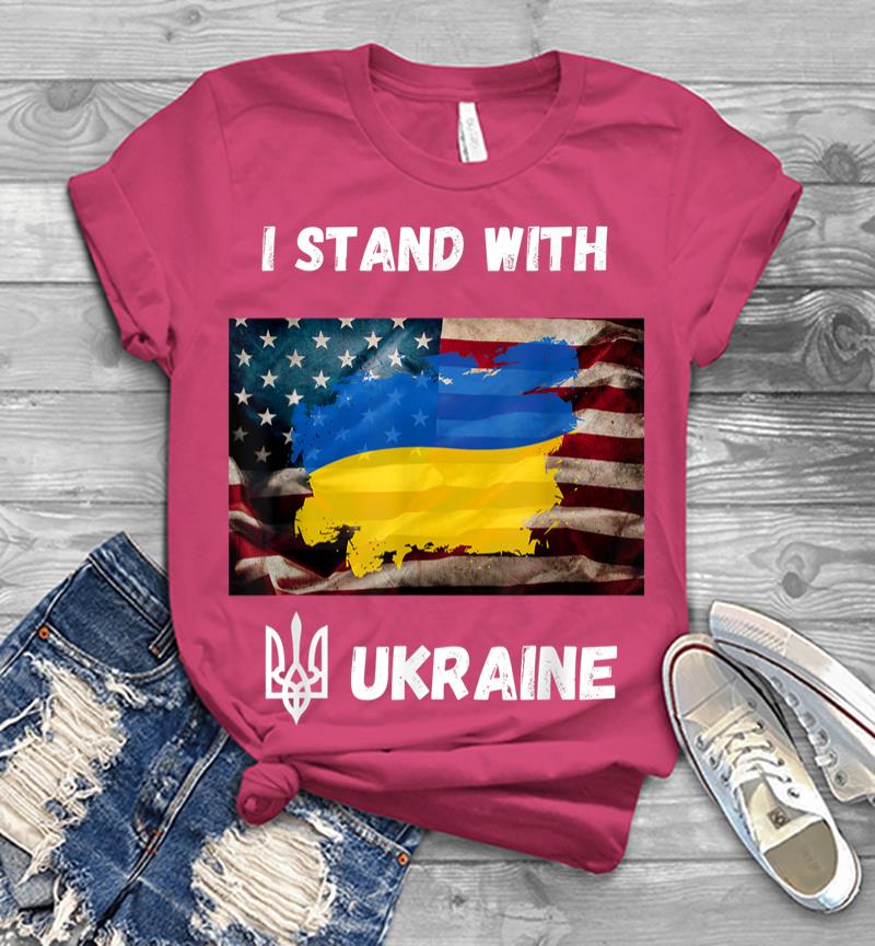 Inktee Store - I Stand With Ukraine American Friendship Flag Roots Men T-Shirt Image