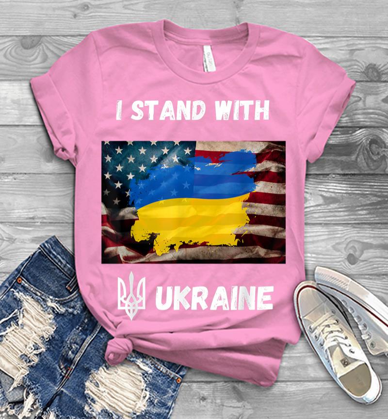 Inktee Store - I Stand With Ukraine American Friendship Flag Roots Men T-Shirt Image
