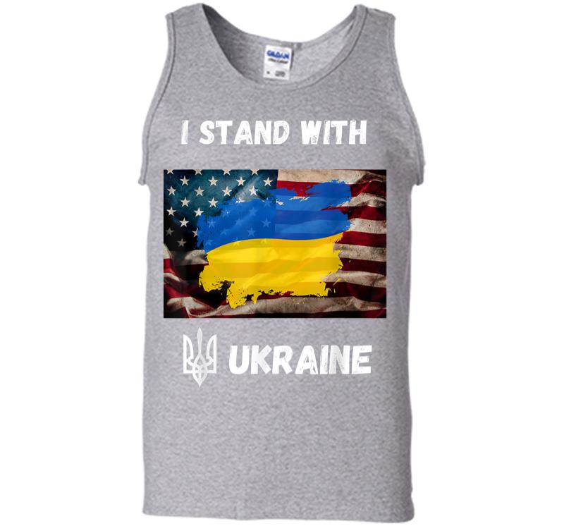 Inktee Store - I Stand With Ukraine American Friendship Flag Roots Men Tank Top Image