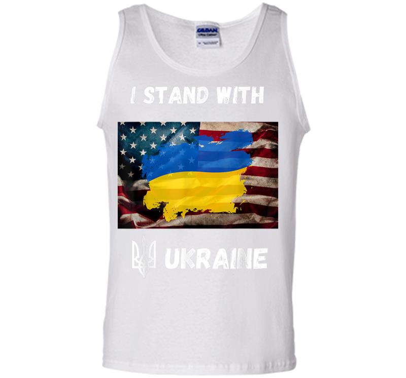 Inktee Store - I Stand With Ukraine American Friendship Flag Roots Men Tank Top Image