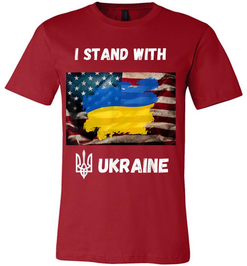 Inktee Store - I Stand With Ukraine American Friendship Flag Roots Premium T-Shirt Image